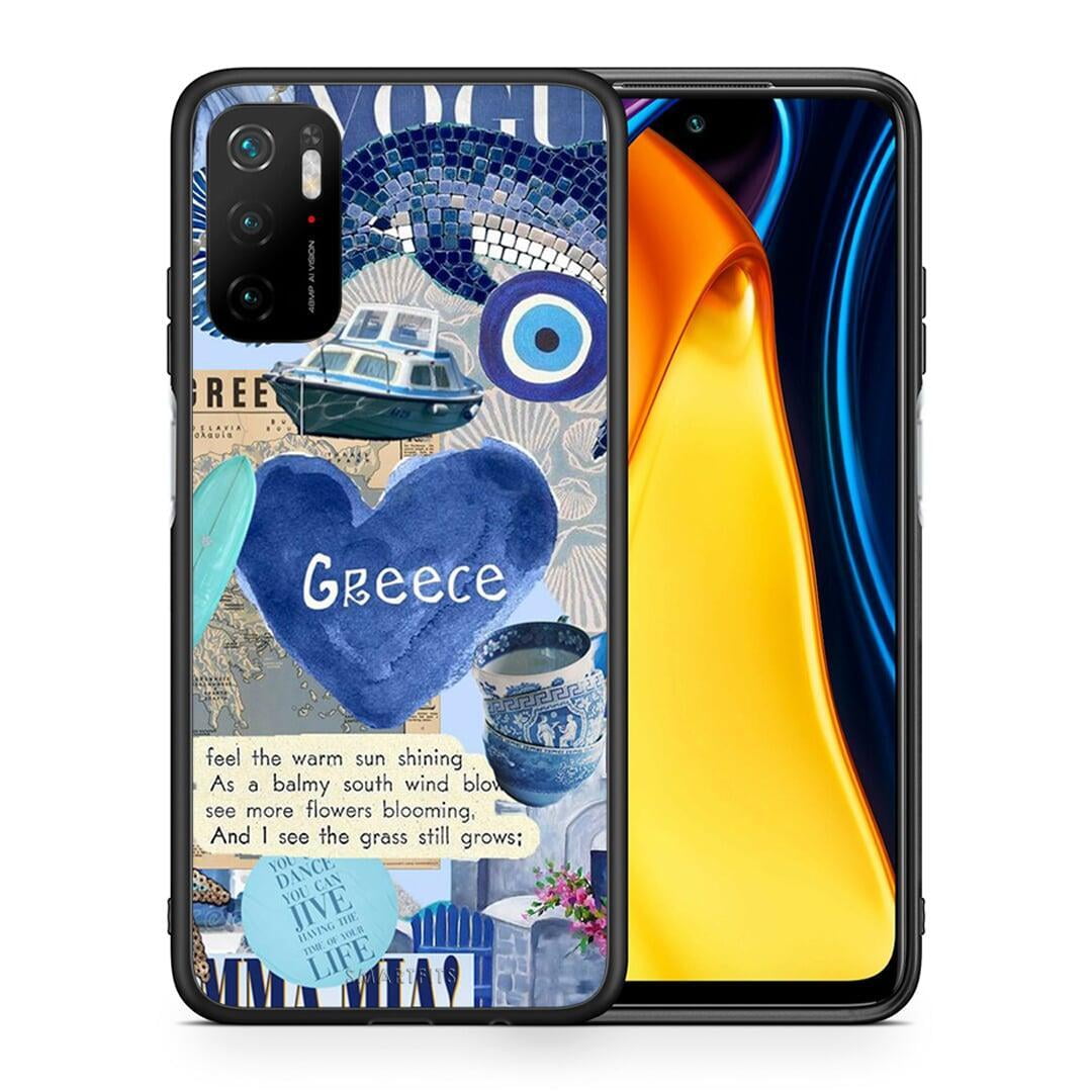 Θήκη Xiaomi Poco M3 Pro Summer In Greece από τη Smartfits με σχέδιο στο πίσω μέρος και μαύρο περίβλημα | Xiaomi Poco M3 Pro Summer In Greece case with colorful back and black bezels