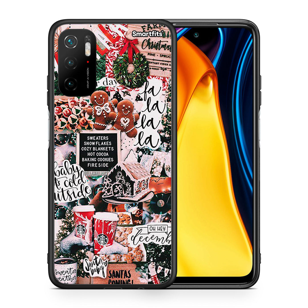 Θήκη Xiaomi Redmi Note 10 5G/Poco M3 Pro Xmas Habbits από τη Smartfits με σχέδιο στο πίσω μέρος και μαύρο περίβλημα | Xiaomi Redmi Note 10 5G/Poco M3 Pro Xmas Habbits case with colorful back and black bezels