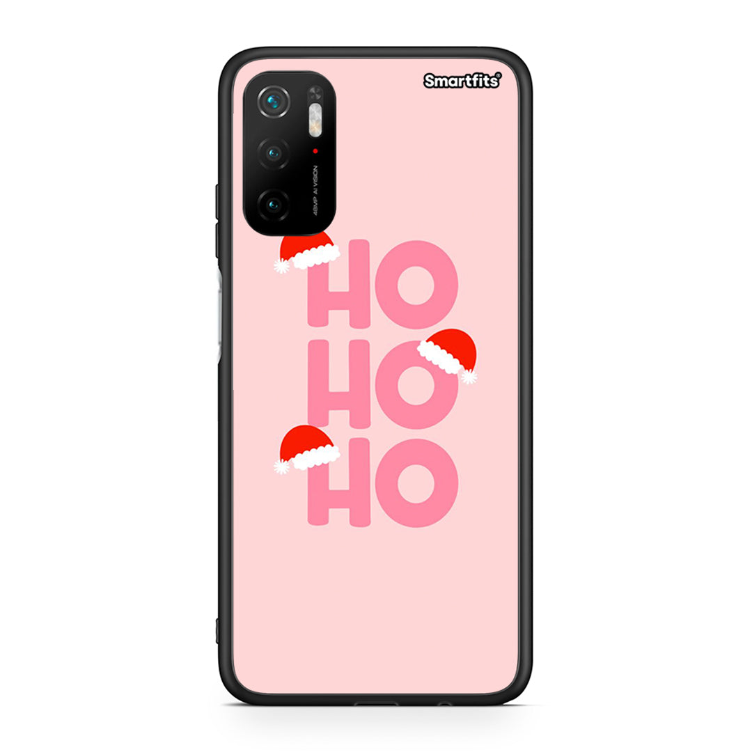 Xiaomi Redmi Note 10 5G/Poco M3 Pro Xmas Ho Ho Ho θήκη από τη Smartfits με σχέδιο στο πίσω μέρος και μαύρο περίβλημα | Smartphone case with colorful back and black bezels by Smartfits