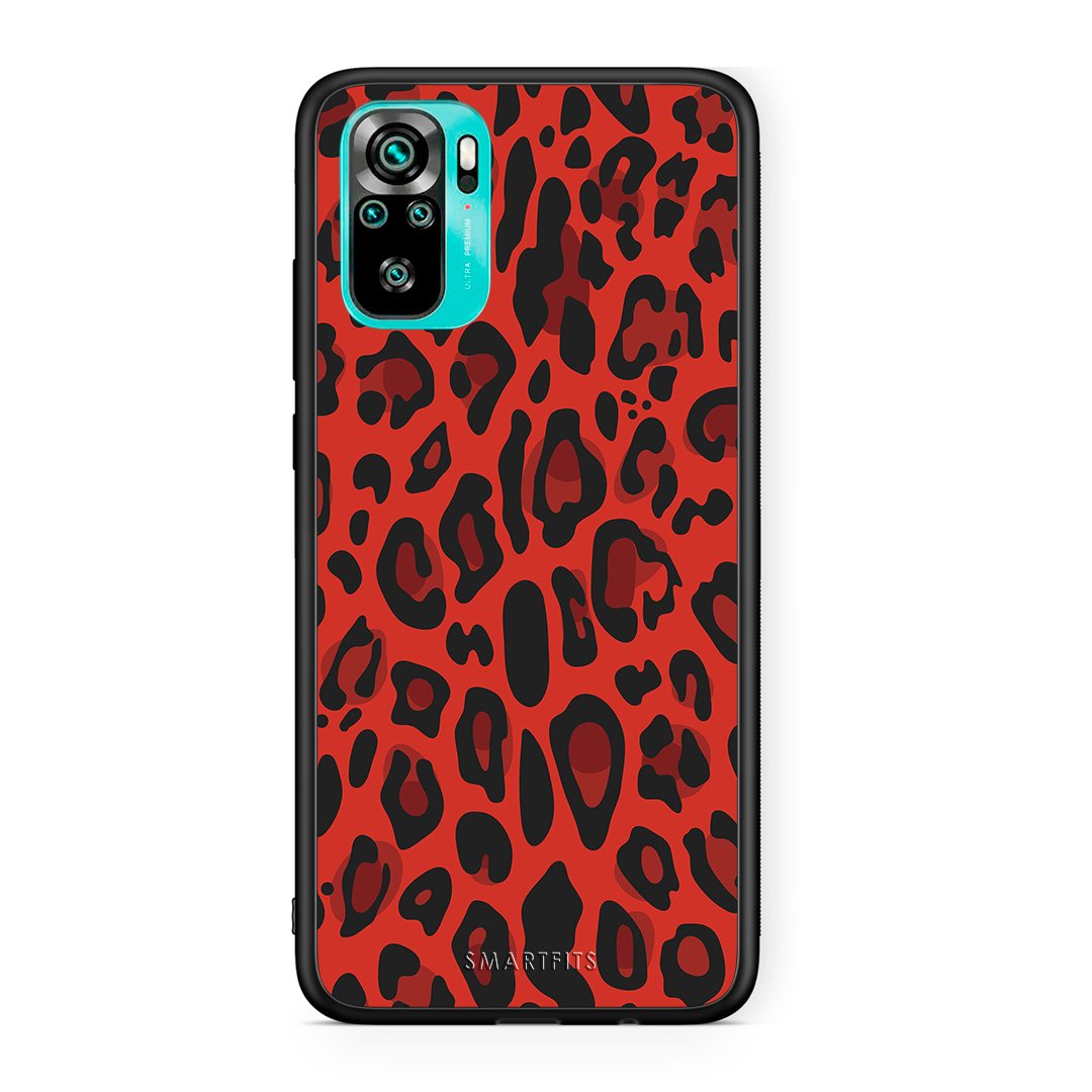4 - Xiaomi Redmi Note 10 Red Leopard Animal case, cover, bumper