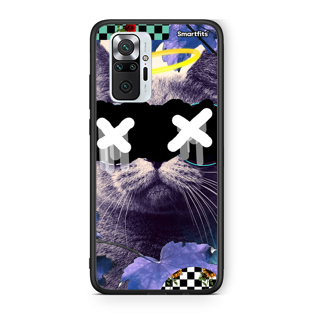 Xiaomi Redmi Note 10 Pro Cat Collage θήκη από τη Smartfits με σχέδιο στο πίσω μέρος και μαύρο περίβλημα | Smartphone case with colorful back and black bezels by Smartfits