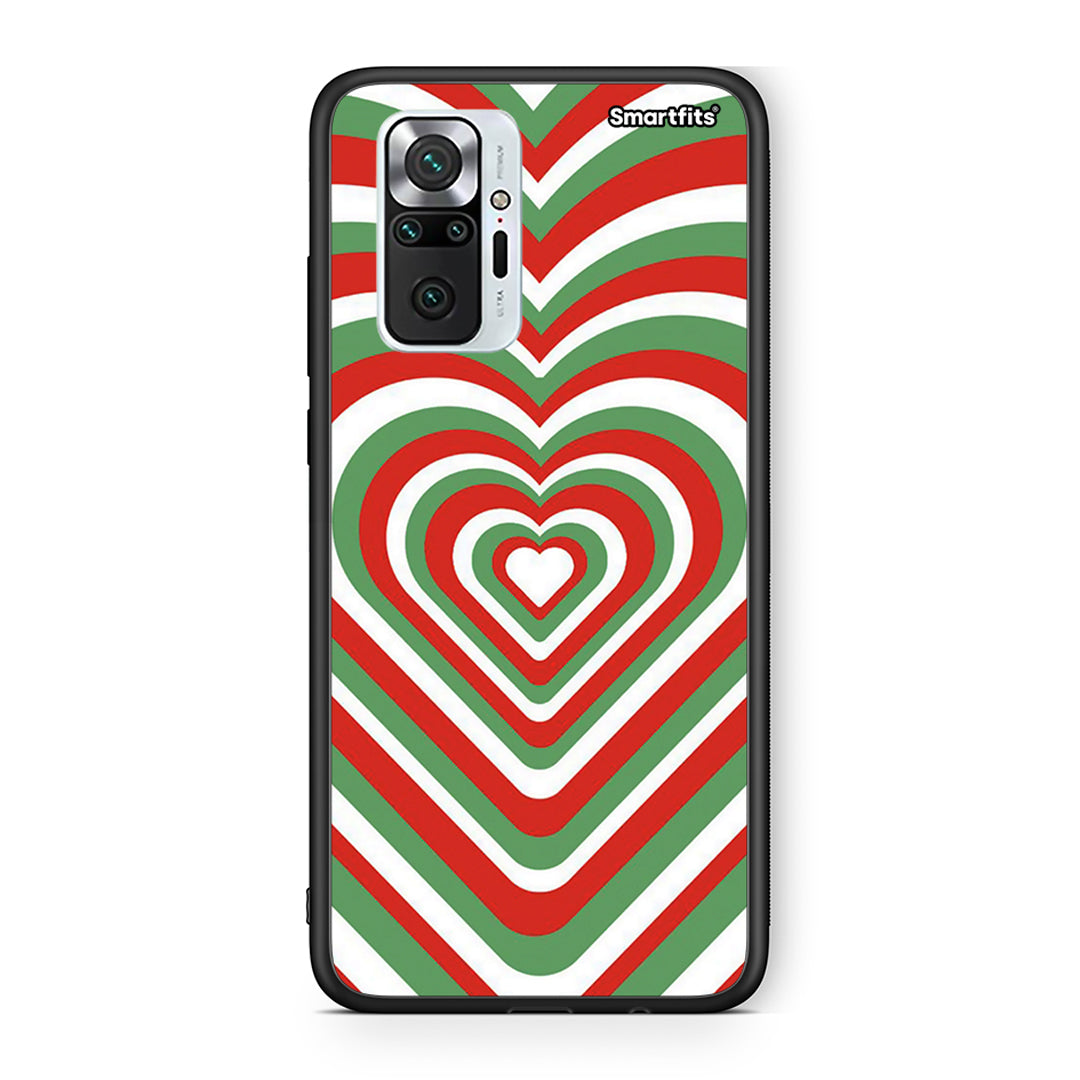 Xiaomi Redmi Note 10 Pro Christmas Hearts θήκη από τη Smartfits με σχέδιο στο πίσω μέρος και μαύρο περίβλημα | Smartphone case with colorful back and black bezels by Smartfits