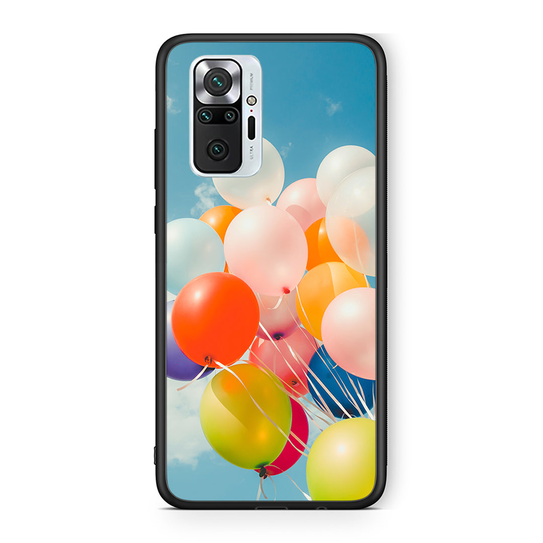 Xiaomi Redmi Note 10 Pro Colorful Balloons θήκη από τη Smartfits με σχέδιο στο πίσω μέρος και μαύρο περίβλημα | Smartphone case with colorful back and black bezels by Smartfits