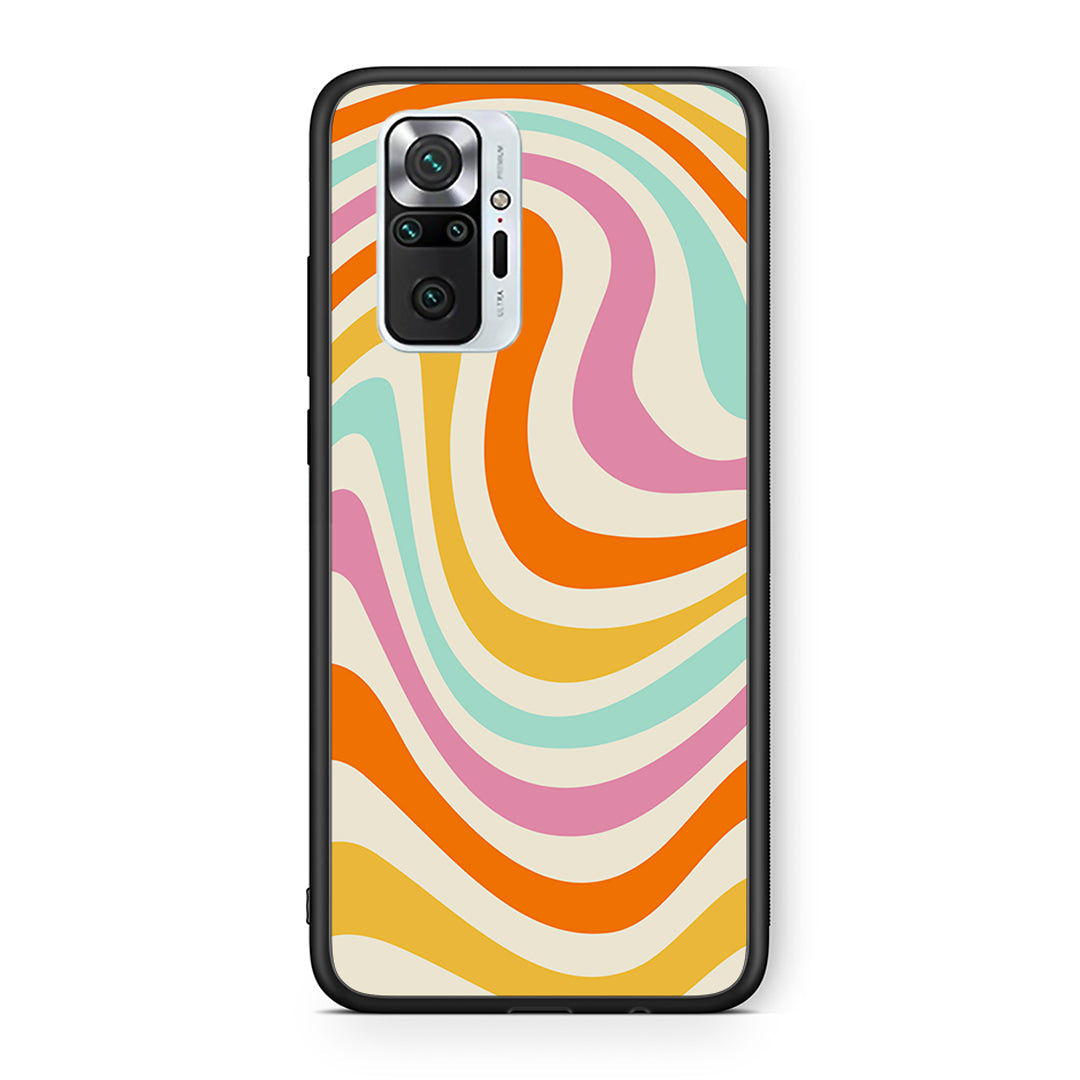 Xiaomi Redmi Note 10 Pro Colourful Waves θήκη από τη Smartfits με σχέδιο στο πίσω μέρος και μαύρο περίβλημα | Smartphone case with colorful back and black bezels by Smartfits