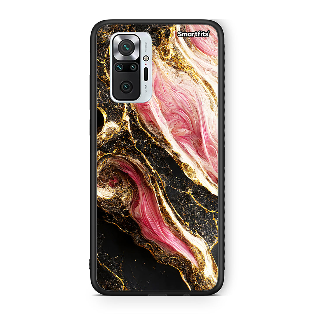 Xiaomi Redmi Note 10 Pro Glamorous Pink Marble θήκη από τη Smartfits με σχέδιο στο πίσω μέρος και μαύρο περίβλημα | Smartphone case with colorful back and black bezels by Smartfits