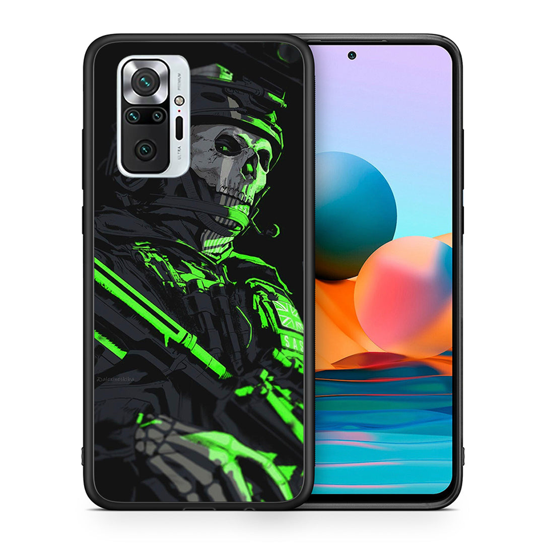 Θήκη Αγίου Βαλεντίνου Xiaomi Redmi Note 10 Pro Green Soldier από τη Smartfits με σχέδιο στο πίσω μέρος και μαύρο περίβλημα | Xiaomi Redmi Note 10 Pro Green Soldier case with colorful back and black bezels