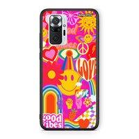 Thumbnail for Xiaomi Redmi Note 10 Pro Hippie Love θήκη από τη Smartfits με σχέδιο στο πίσω μέρος και μαύρο περίβλημα | Smartphone case with colorful back and black bezels by Smartfits