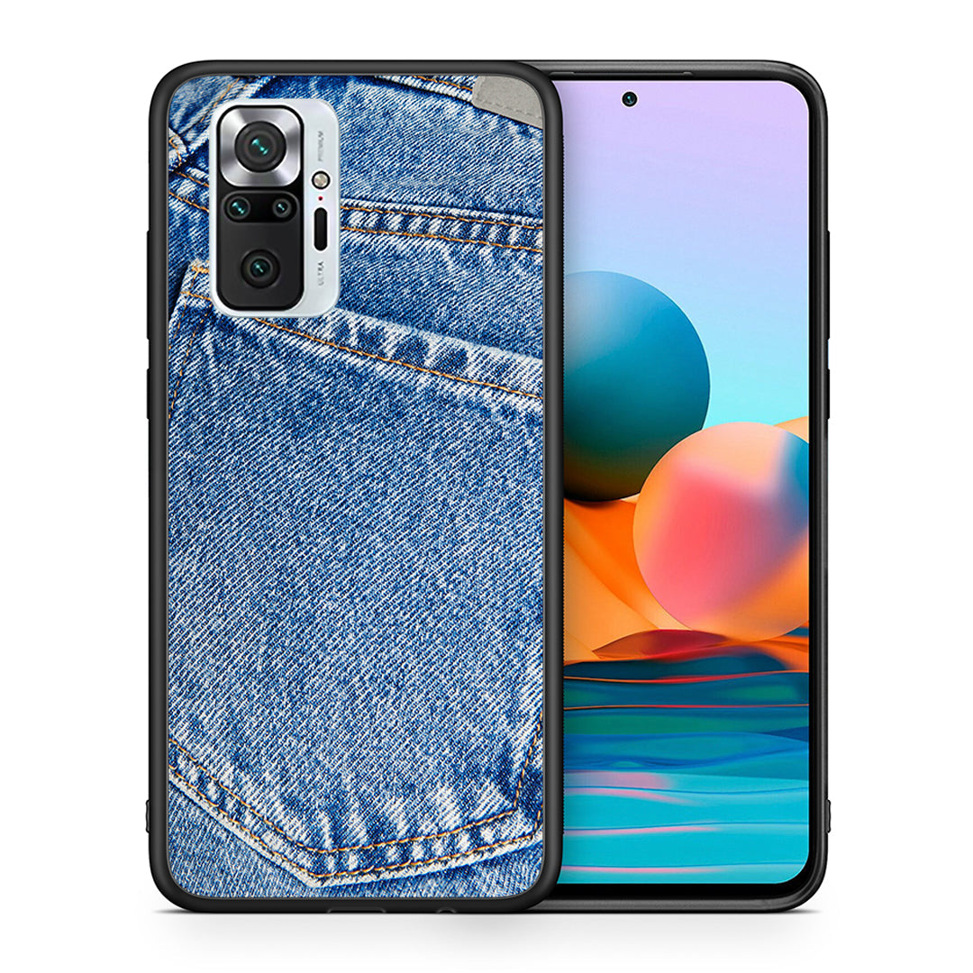 Θήκη Xiaomi Redmi Note 10 Pro Jeans Pocket από τη Smartfits με σχέδιο στο πίσω μέρος και μαύρο περίβλημα | Xiaomi Redmi Note 10 Pro Jeans Pocket case with colorful back and black bezels