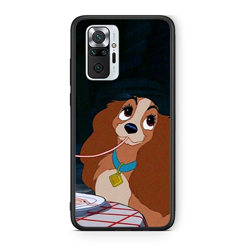 Xiaomi Redmi Note 10 Pro Lady And Tramp 2 Θήκη Αγίου Βαλεντίνου από τη Smartfits με σχέδιο στο πίσω μέρος και μαύρο περίβλημα | Smartphone case with colorful back and black bezels by Smartfits