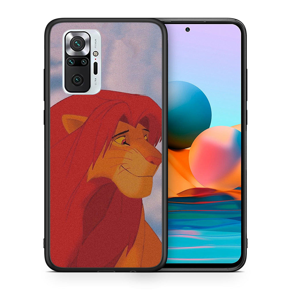 Θήκη Αγίου Βαλεντίνου Xiaomi Redmi Note 10 Pro Lion Love 1 από τη Smartfits με σχέδιο στο πίσω μέρος και μαύρο περίβλημα | Xiaomi Redmi Note 10 Pro Lion Love 1 case with colorful back and black bezels