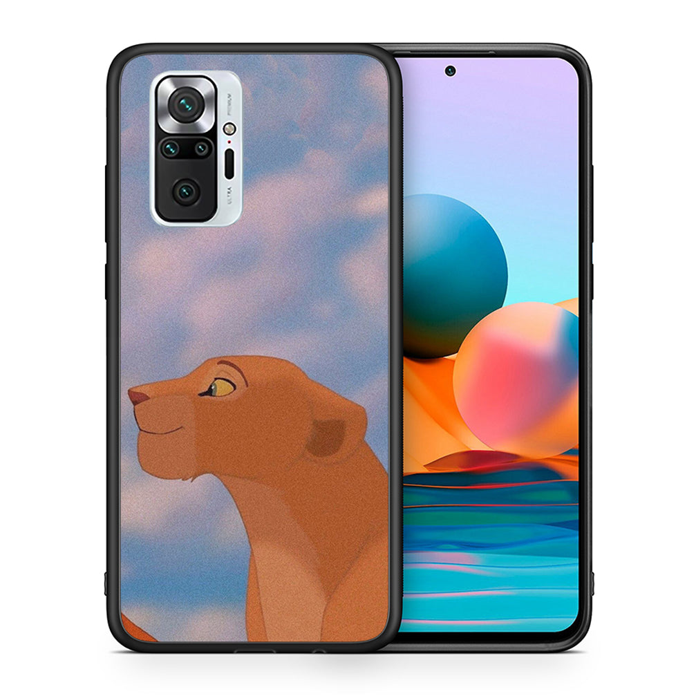 Θήκη Αγίου Βαλεντίνου Xiaomi Redmi Note 10 Pro Lion Love 2 από τη Smartfits με σχέδιο στο πίσω μέρος και μαύρο περίβλημα | Xiaomi Redmi Note 10 Pro Lion Love 2 case with colorful back and black bezels