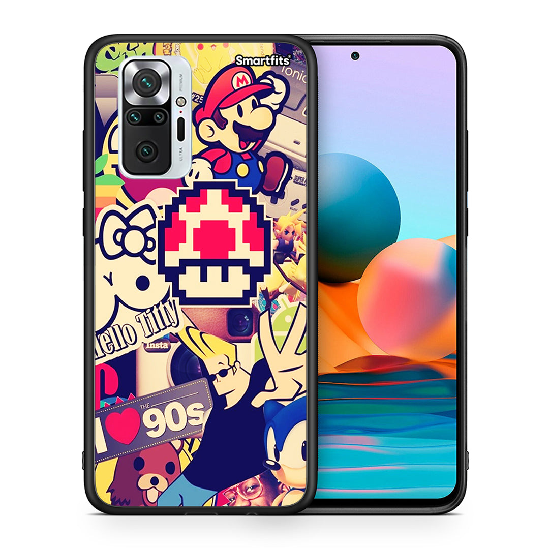 Θήκη Xiaomi Redmi Note 10 Pro Love The 90s από τη Smartfits με σχέδιο στο πίσω μέρος και μαύρο περίβλημα | Xiaomi Redmi Note 10 Pro Love The 90s case with colorful back and black bezels