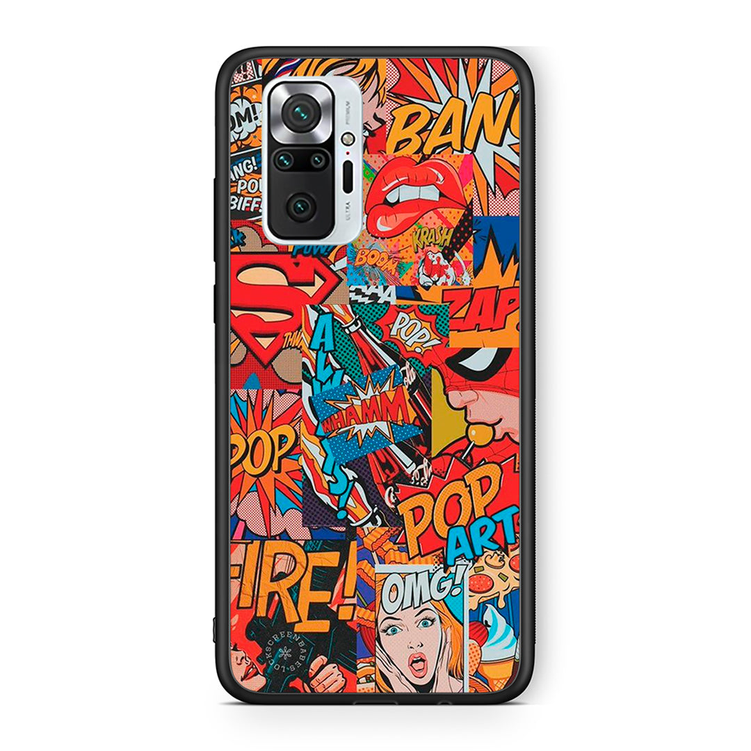 Xiaomi Redmi Note 10 Pro PopArt OMG θήκη από τη Smartfits με σχέδιο στο πίσω μέρος και μαύρο περίβλημα | Smartphone case with colorful back and black bezels by Smartfits