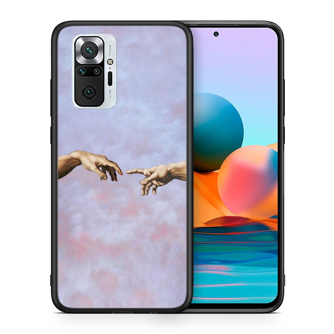 Θήκη Xiaomi Redmi Note 10 Pro Adam Hand από τη Smartfits με σχέδιο στο πίσω μέρος και μαύρο περίβλημα | Xiaomi Redmi Note 10 Pro Adam Hand case with colorful back and black bezels