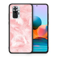 Thumbnail for Θήκη Xiaomi Redmi Note 10 Pro Pink Feather Boho από τη Smartfits με σχέδιο στο πίσω μέρος και μαύρο περίβλημα | Xiaomi Redmi Note 10 Pro Pink Feather Boho case with colorful back and black bezels