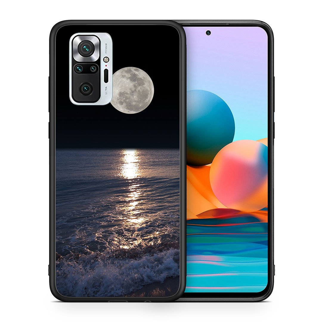 Θήκη Xiaomi Redmi Note 10 Pro Moon Landscape από τη Smartfits με σχέδιο στο πίσω μέρος και μαύρο περίβλημα | Xiaomi Redmi Note 10 Pro Moon Landscape case with colorful back and black bezels