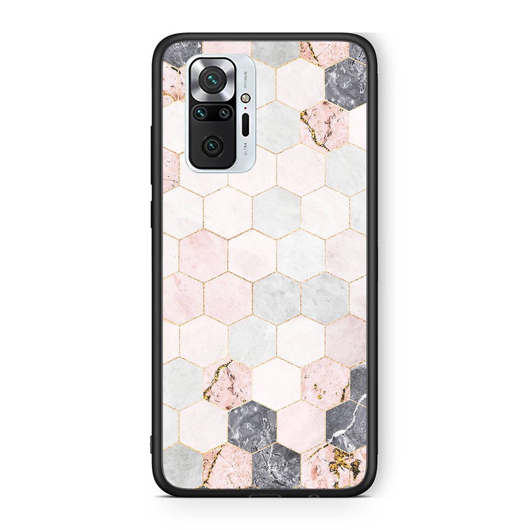 4 - Xiaomi Redmi Note 10 Pro Hexagon Pink Marble case, cover, bumper