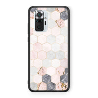 Thumbnail for 4 - Xiaomi Redmi Note 10 Pro Hexagon Pink Marble case, cover, bumper