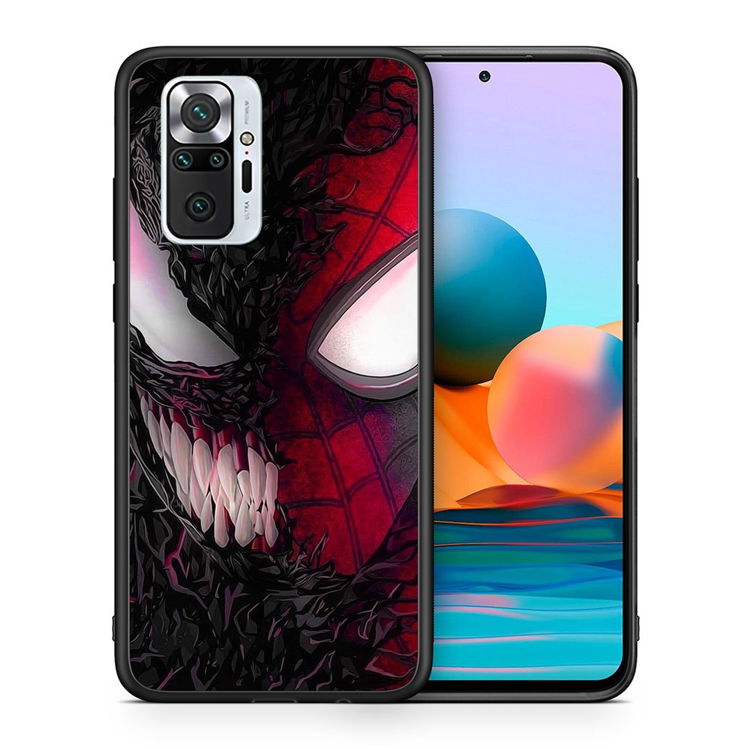 Θήκη Xiaomi Redmi Note 10 Pro SpiderVenom PopArt από τη Smartfits με σχέδιο στο πίσω μέρος και μαύρο περίβλημα | Xiaomi Redmi Note 10 Pro SpiderVenom PopArt case with colorful back and black bezels