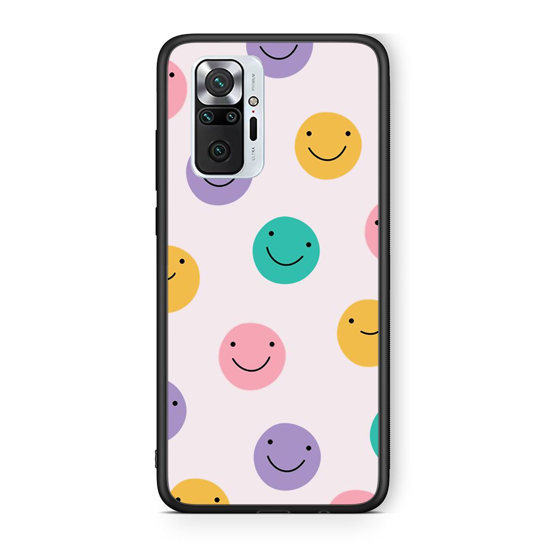 Xiaomi Redmi Note 10 Pro Smiley Faces θήκη από τη Smartfits με σχέδιο στο πίσω μέρος και μαύρο περίβλημα | Smartphone case with colorful back and black bezels by Smartfits