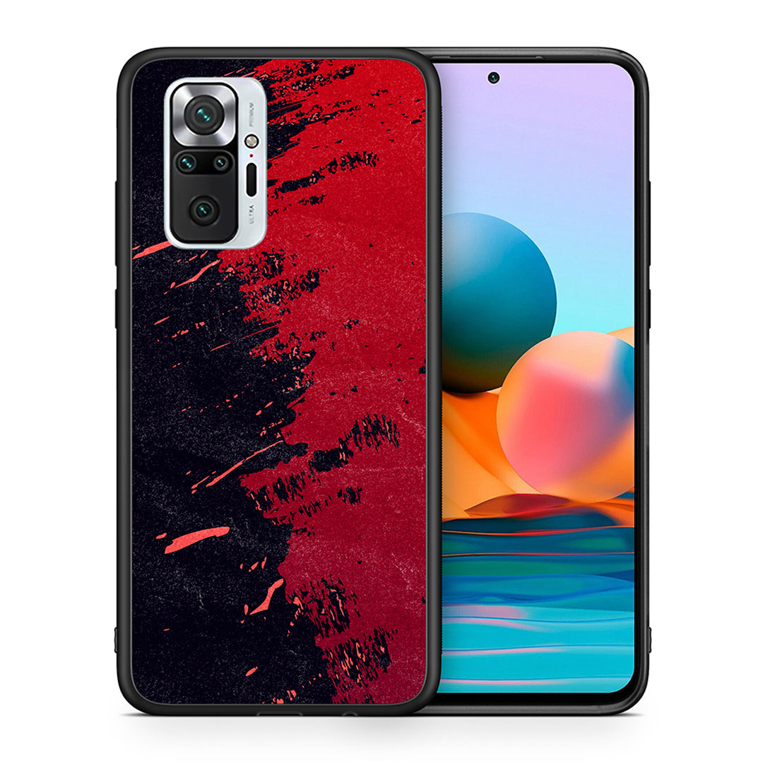 Θήκη Αγίου Βαλεντίνου Xiaomi Redmi Note 10 Pro Red Paint από τη Smartfits με σχέδιο στο πίσω μέρος και μαύρο περίβλημα | Xiaomi Redmi Note 10 Pro Red Paint case with colorful back and black bezels