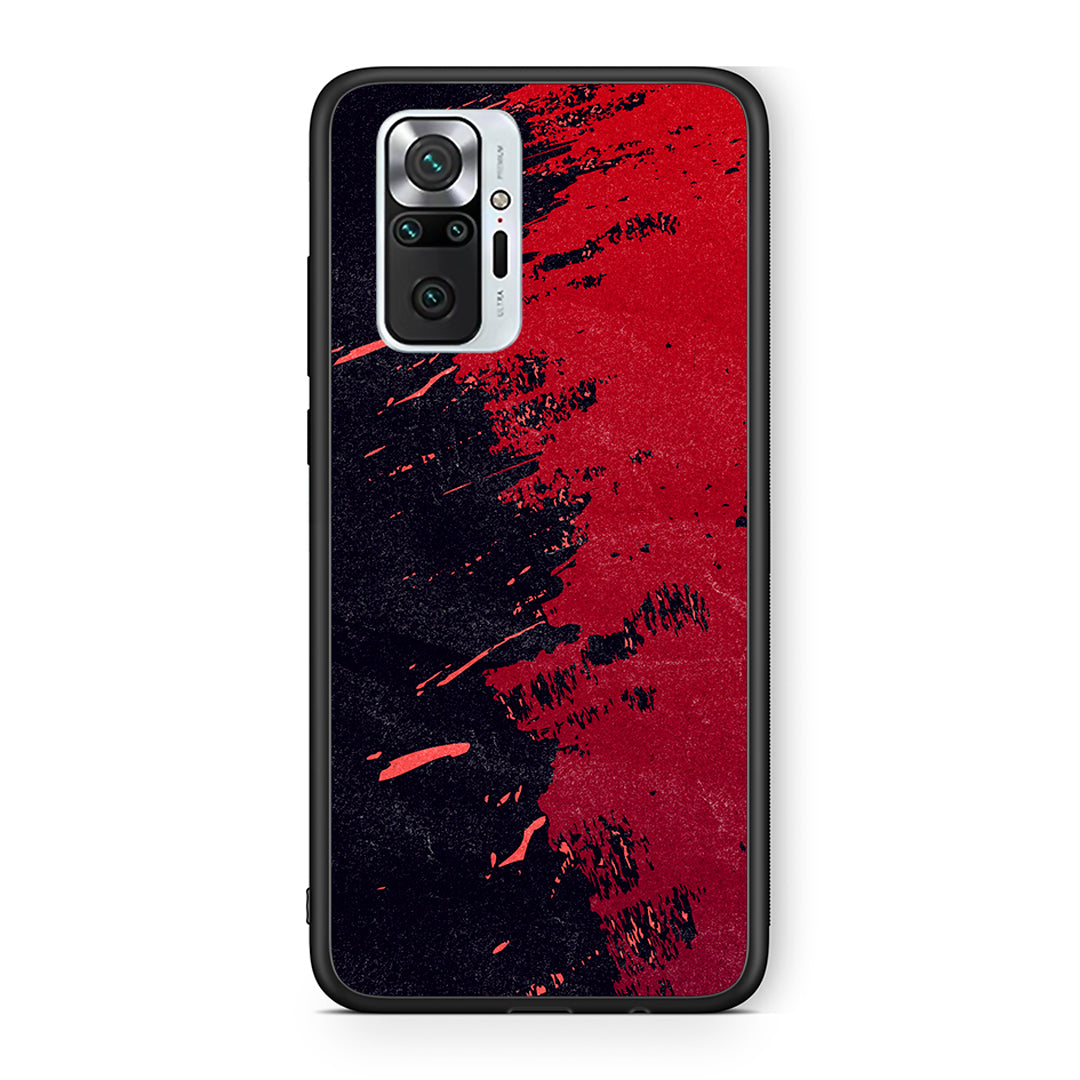 Xiaomi Redmi Note 10 Pro Red Paint Θήκη Αγίου Βαλεντίνου από τη Smartfits με σχέδιο στο πίσω μέρος και μαύρο περίβλημα | Smartphone case with colorful back and black bezels by Smartfits