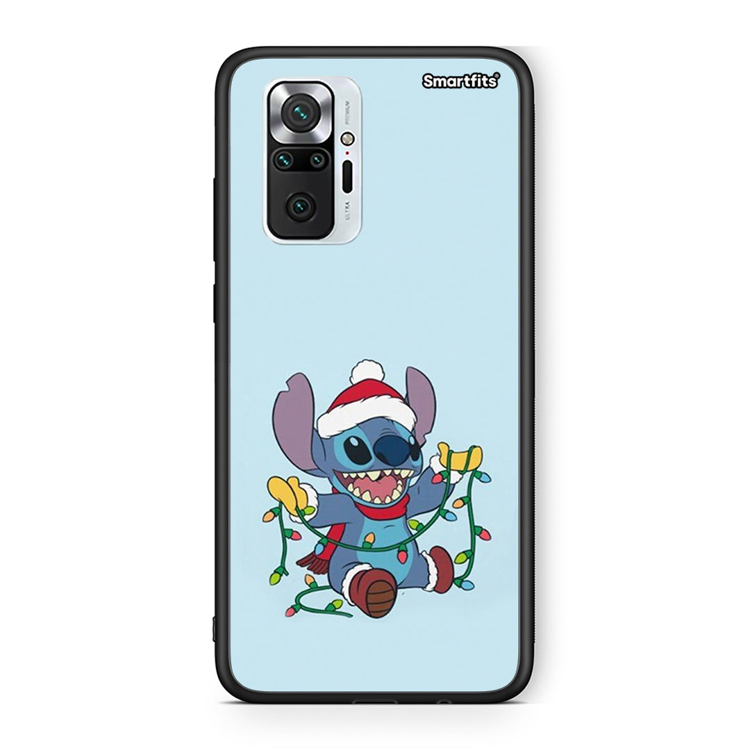 Xiaomi Redmi Note 10 Pro Santa Stich θήκη από τη Smartfits με σχέδιο στο πίσω μέρος και μαύρο περίβλημα | Smartphone case with colorful back and black bezels by Smartfits