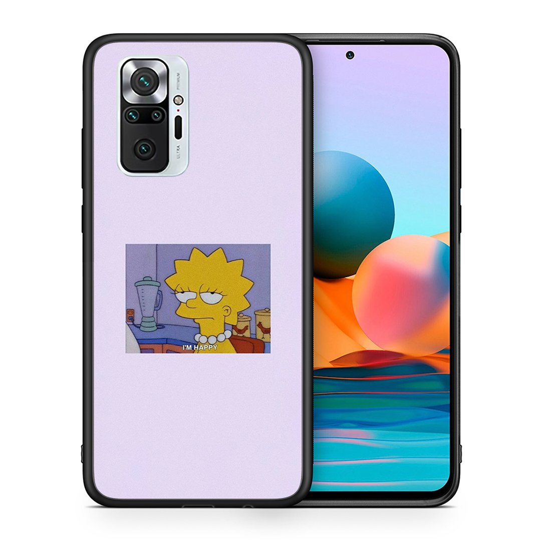 Θήκη Xiaomi Redmi Note 10 Pro So Happy από τη Smartfits με σχέδιο στο πίσω μέρος και μαύρο περίβλημα | Xiaomi Redmi Note 10 Pro So Happy case with colorful back and black bezels