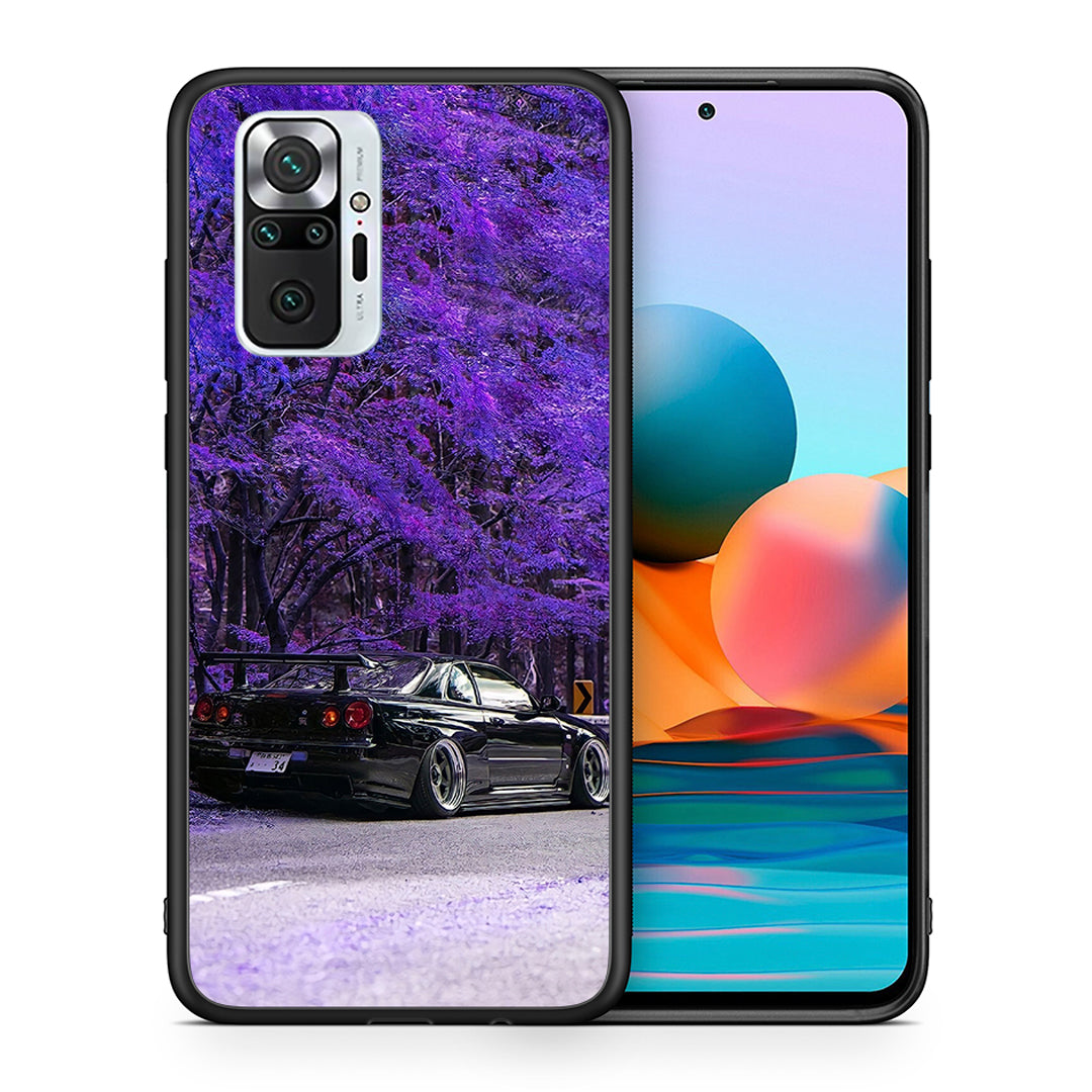 Θήκη Αγίου Βαλεντίνου Xiaomi Redmi Note 10 Pro Super Car από τη Smartfits με σχέδιο στο πίσω μέρος και μαύρο περίβλημα | Xiaomi Redmi Note 10 Pro Super Car case with colorful back and black bezels