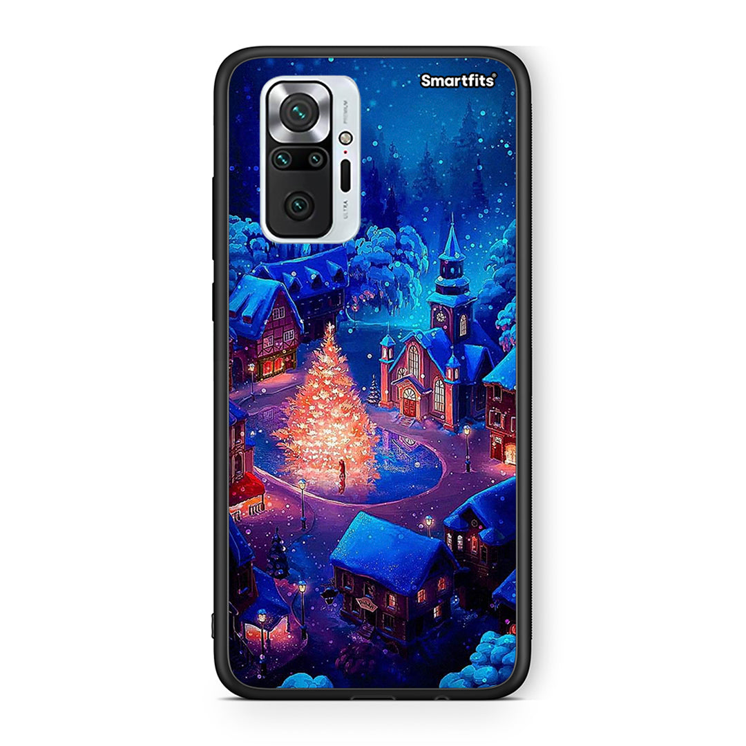 Xiaomi Redmi Note 10 Pro Xmas Village θήκη από τη Smartfits με σχέδιο στο πίσω μέρος και μαύρο περίβλημα | Smartphone case with colorful back and black bezels by Smartfits