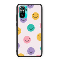 Thumbnail for Xiaomi Redmi Note 10 Smiley Faces θήκη από τη Smartfits με σχέδιο στο πίσω μέρος και μαύρο περίβλημα | Smartphone case with colorful back and black bezels by Smartfits