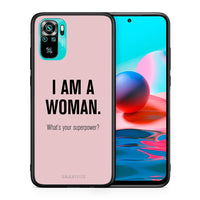 Thumbnail for Θήκη Xiaomi Redmi Note 10 Superpower Woman από τη Smartfits με σχέδιο στο πίσω μέρος και μαύρο περίβλημα | Xiaomi Redmi Note 10 Superpower Woman case with colorful back and black bezels
