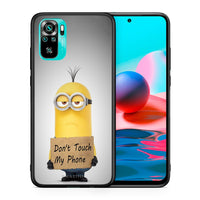 Thumbnail for Θήκη Xiaomi Redmi Note 10 Minion Text από τη Smartfits με σχέδιο στο πίσω μέρος και μαύρο περίβλημα | Xiaomi Redmi Note 10 Minion Text case with colorful back and black bezels