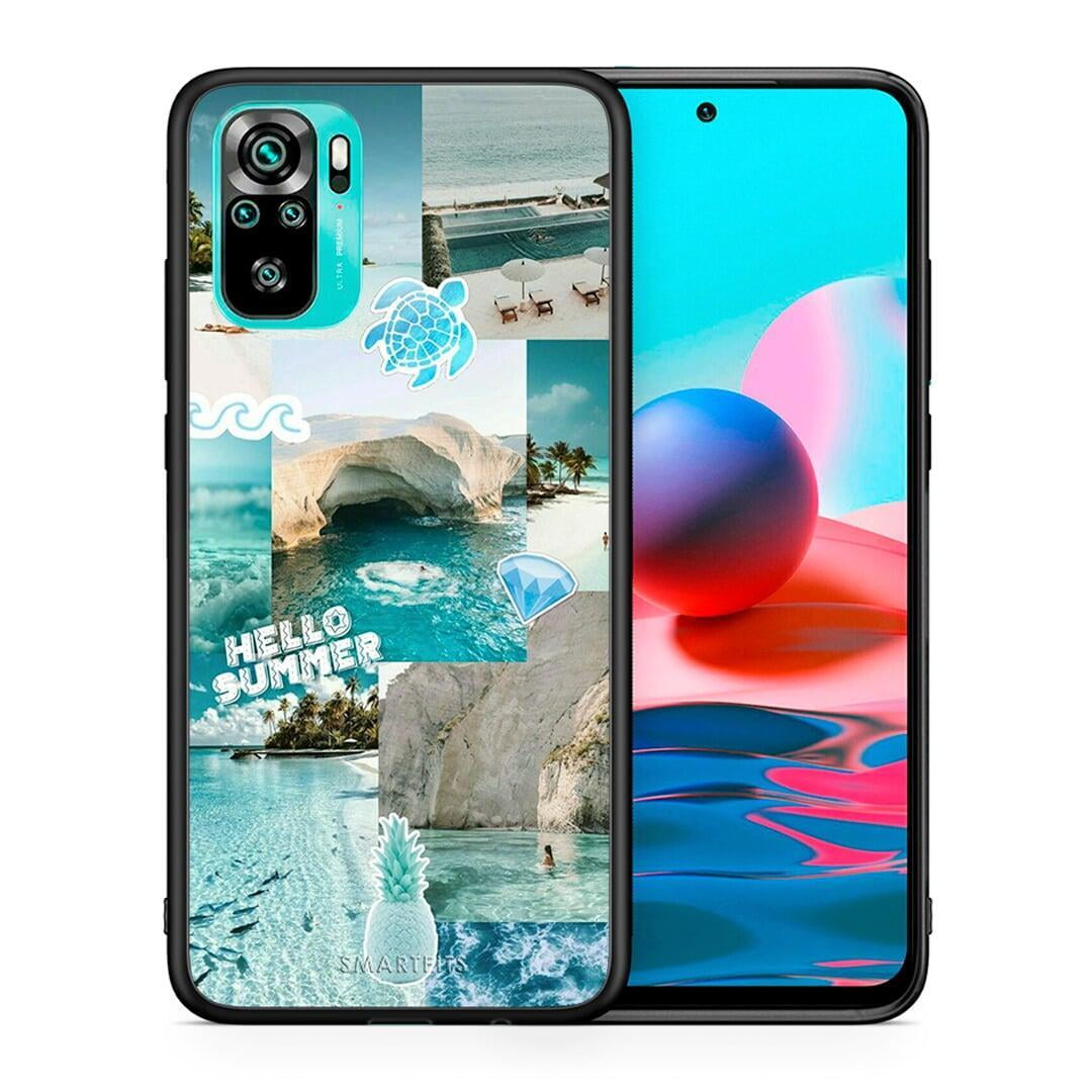 Θήκη Xiaomi Redmi Note 10 Aesthetic Summer από τη Smartfits με σχέδιο στο πίσω μέρος και μαύρο περίβλημα | Xiaomi Redmi Note 10 Aesthetic Summer case with colorful back and black bezels