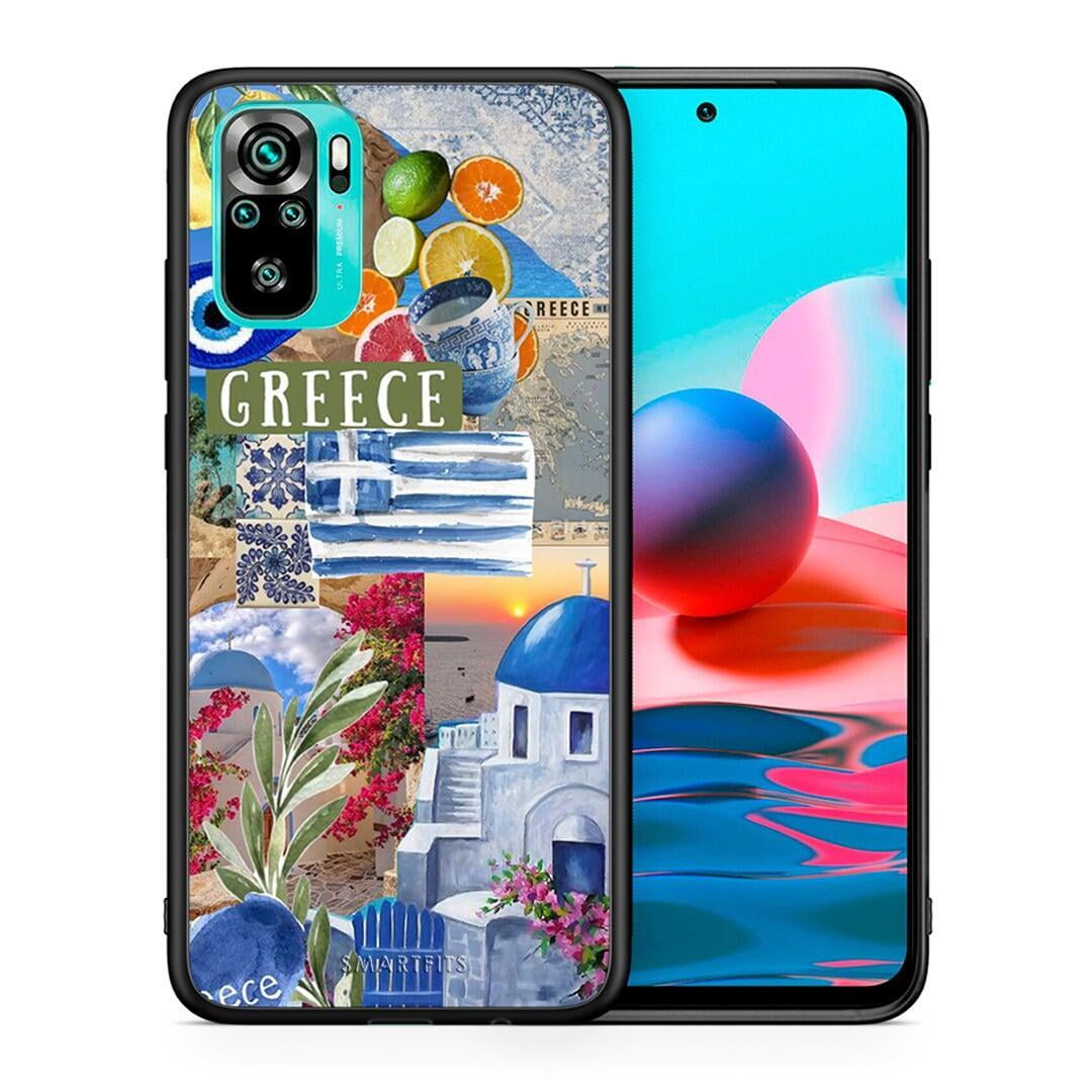 Θήκη Xiaomi Redmi Note 10 All Greek από τη Smartfits με σχέδιο στο πίσω μέρος και μαύρο περίβλημα | Xiaomi Redmi Note 10 All Greek case with colorful back and black bezels