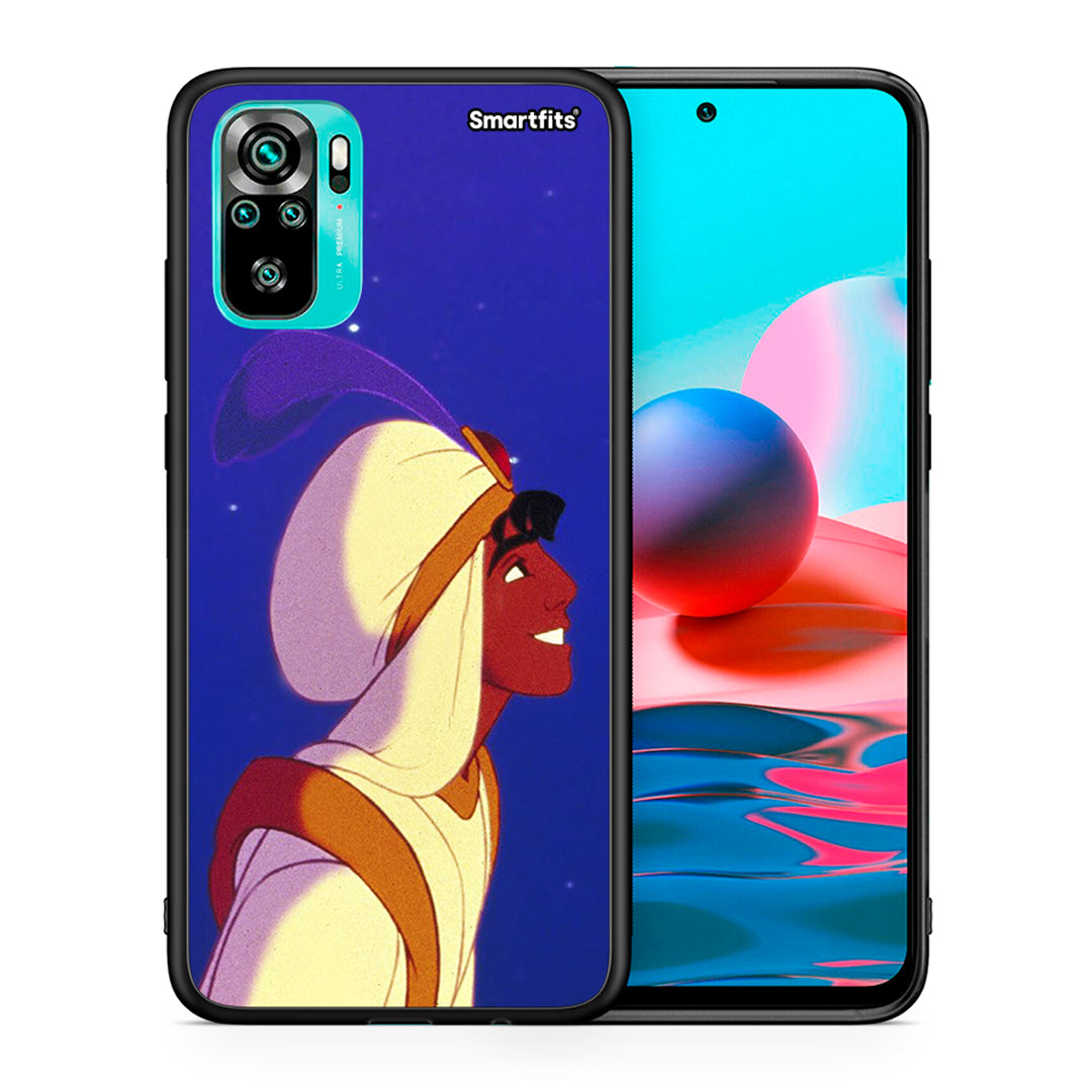 Θήκη Xiaomi Redmi Note 10 Alladin And Jasmine Love 1 από τη Smartfits με σχέδιο στο πίσω μέρος και μαύρο περίβλημα | Xiaomi Redmi Note 10 Alladin And Jasmine Love 1 case with colorful back and black bezels