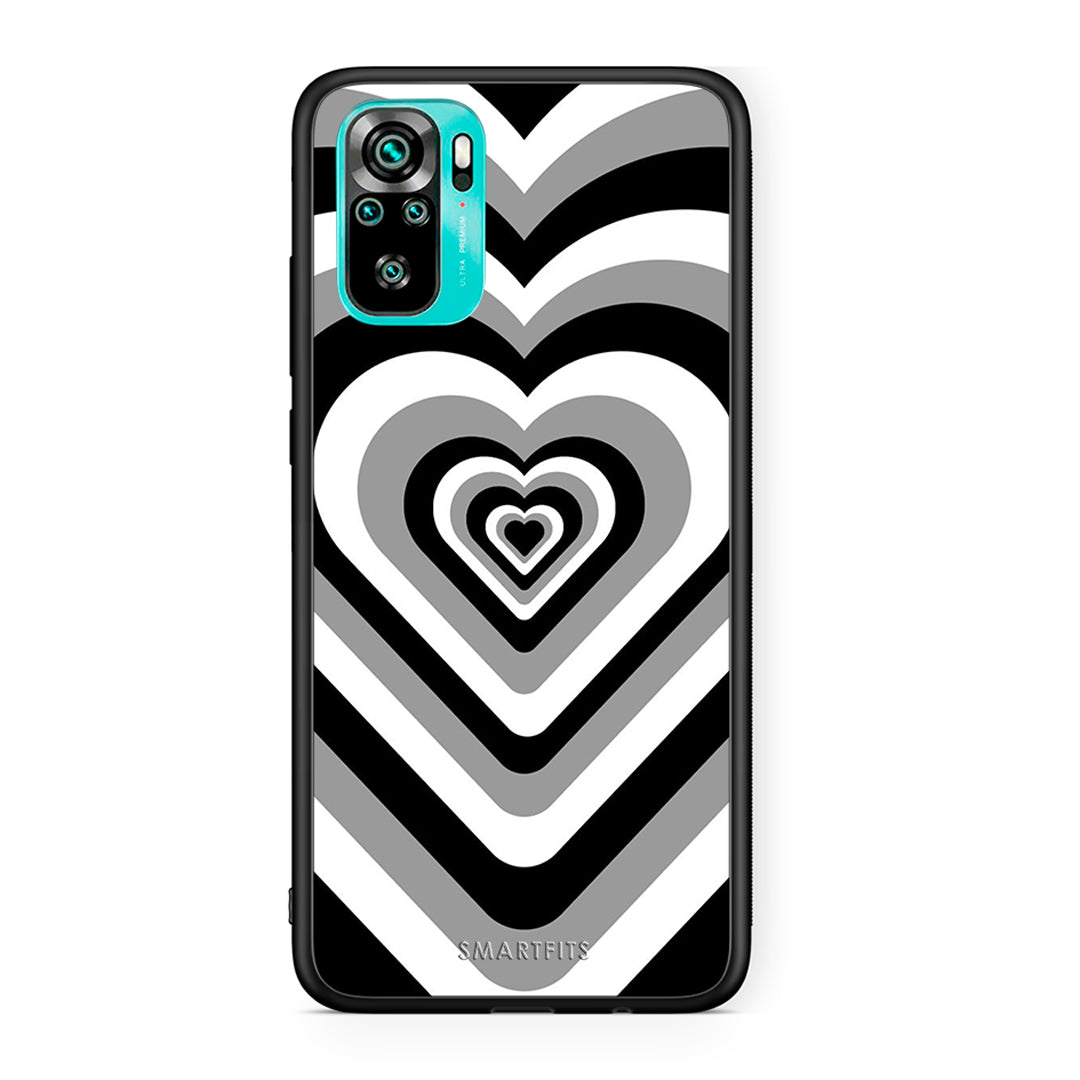 Xiaomi Redmi Note 10 Black Hearts θήκη από τη Smartfits με σχέδιο στο πίσω μέρος και μαύρο περίβλημα | Smartphone case with colorful back and black bezels by Smartfits