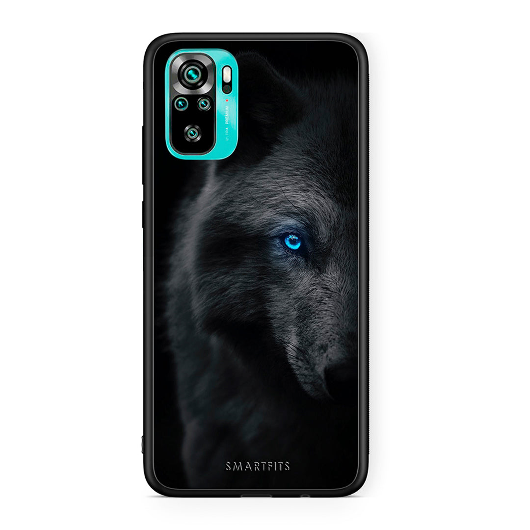 Xiaomi Redmi Note 10 Dark Wolf θήκη από τη Smartfits με σχέδιο στο πίσω μέρος και μαύρο περίβλημα | Smartphone case with colorful back and black bezels by Smartfits