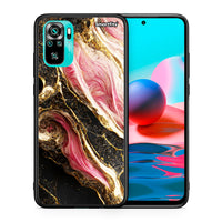 Thumbnail for Θήκη Xiaomi Redmi Note 10 Glamorous Pink Marble από τη Smartfits με σχέδιο στο πίσω μέρος και μαύρο περίβλημα | Xiaomi Redmi Note 10 Glamorous Pink Marble case with colorful back and black bezels