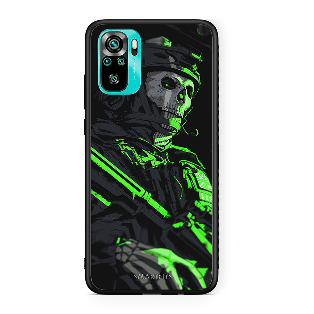 Xiaomi Redmi Note 10 Green Soldier Θήκη Αγίου Βαλεντίνου από τη Smartfits με σχέδιο στο πίσω μέρος και μαύρο περίβλημα | Smartphone case with colorful back and black bezels by Smartfits