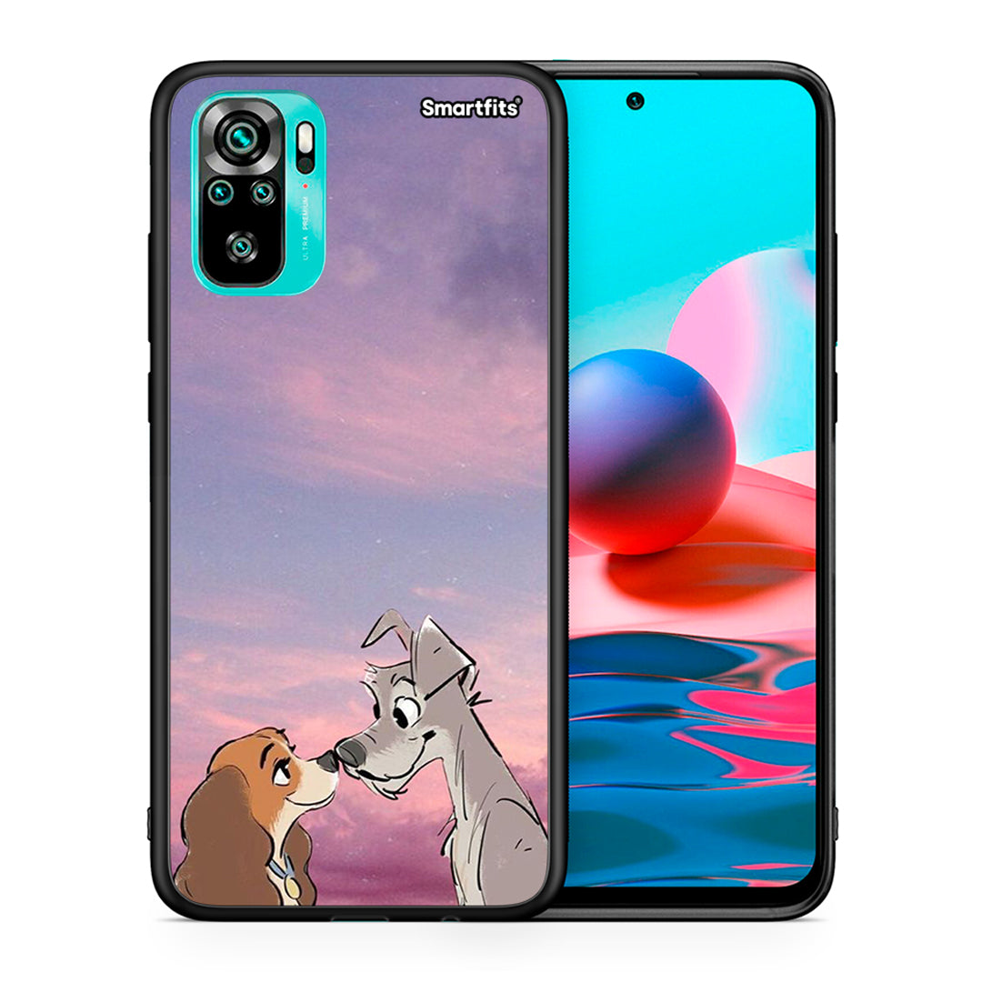 Θήκη Xiaomi Redmi Note 10 Lady And Tramp από τη Smartfits με σχέδιο στο πίσω μέρος και μαύρο περίβλημα | Xiaomi Redmi Note 10 Lady And Tramp case with colorful back and black bezels