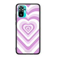 Thumbnail for Xiaomi Redmi Note 10 Lilac Hearts θήκη από τη Smartfits με σχέδιο στο πίσω μέρος και μαύρο περίβλημα | Smartphone case with colorful back and black bezels by Smartfits