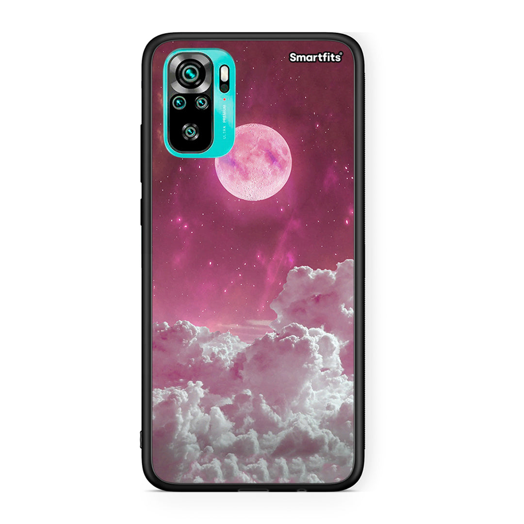 Xiaomi Redmi Note 10 Pink Moon θήκη από τη Smartfits με σχέδιο στο πίσω μέρος και μαύρο περίβλημα | Smartphone case with colorful back and black bezels by Smartfits