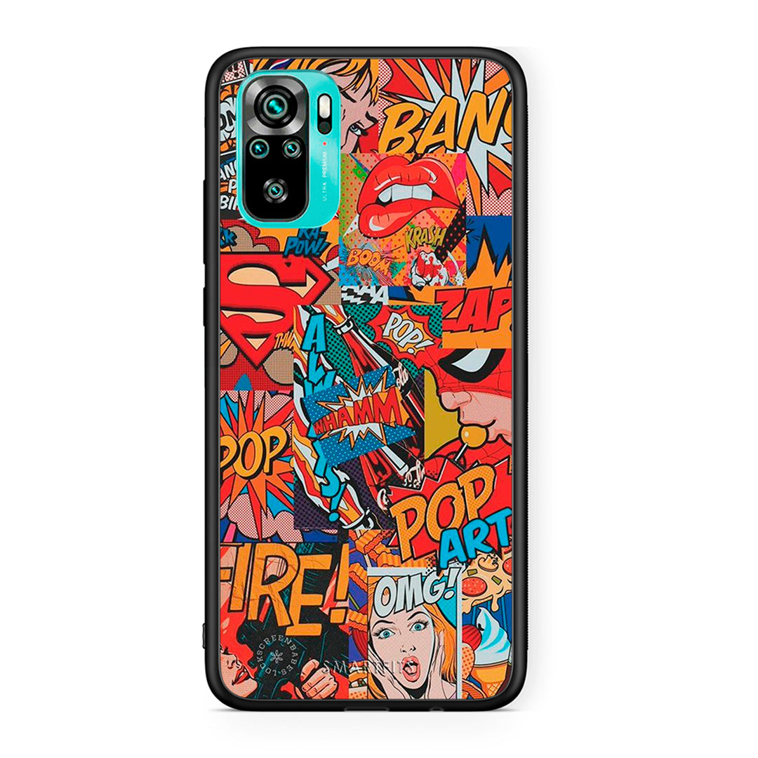 Xiaomi Redmi Note 10 PopArt OMG θήκη από τη Smartfits με σχέδιο στο πίσω μέρος και μαύρο περίβλημα | Smartphone case with colorful back and black bezels by Smartfits