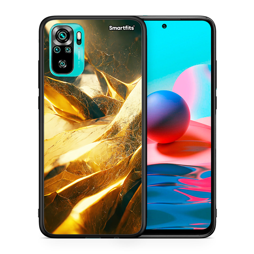 Θήκη Xiaomi Redmi Note 10 Real Gold από τη Smartfits με σχέδιο στο πίσω μέρος και μαύρο περίβλημα | Xiaomi Redmi Note 10 Real Gold case with colorful back and black bezels