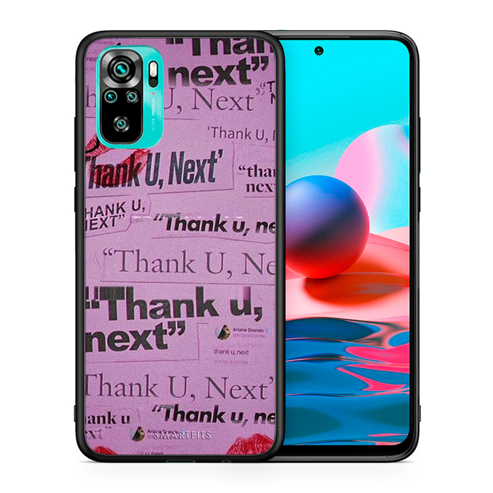 Θήκη Αγίου Βαλεντίνου Xiaomi Redmi Note 10 Thank You Next από τη Smartfits με σχέδιο στο πίσω μέρος και μαύρο περίβλημα | Xiaomi Redmi Note 10 Thank You Next case with colorful back and black bezels