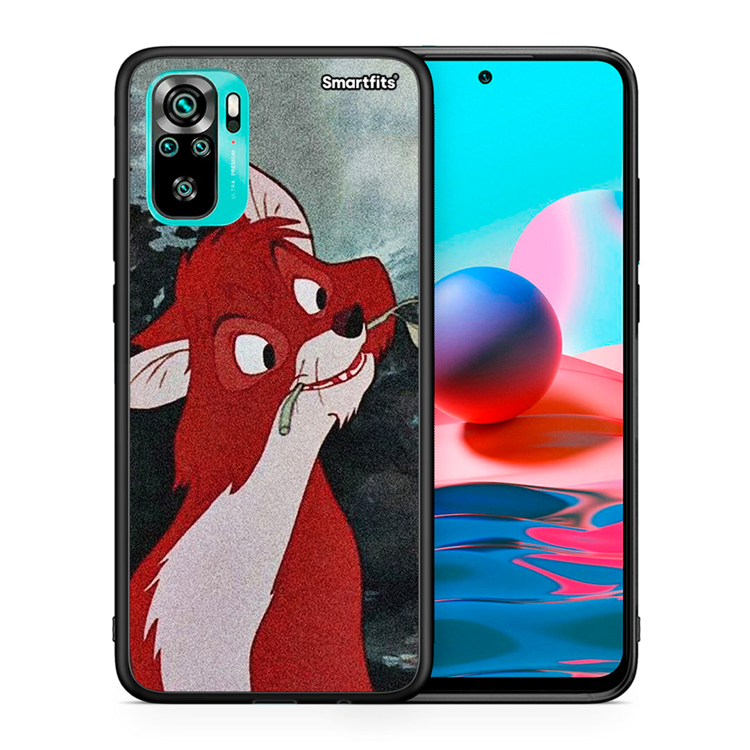 Θήκη Xiaomi Redmi Note 10 Tod And Vixey Love 1 από τη Smartfits με σχέδιο στο πίσω μέρος και μαύρο περίβλημα | Xiaomi Redmi Note 10 Tod And Vixey Love 1 case with colorful back and black bezels