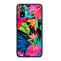 Thumbnail for Xiaomi Redmi Note 10 Tropical Flowers θήκη από τη Smartfits με σχέδιο στο πίσω μέρος και μαύρο περίβλημα | Smartphone case with colorful back and black bezels by Smartfits