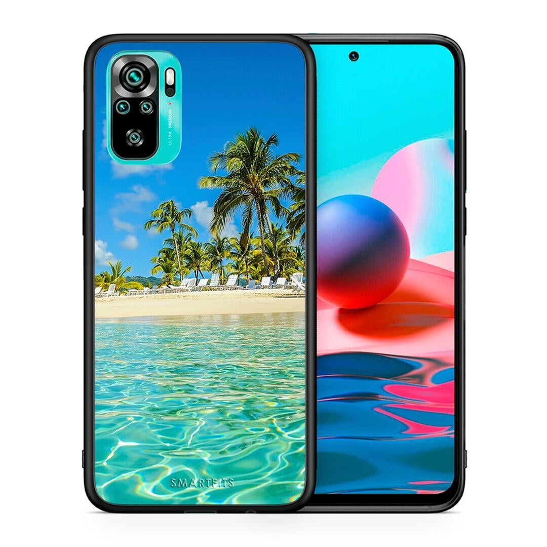 Θήκη Xiaomi Redmi Note 10 Tropical Vibes από τη Smartfits με σχέδιο στο πίσω μέρος και μαύρο περίβλημα | Xiaomi Redmi Note 10 Tropical Vibes case with colorful back and black bezels