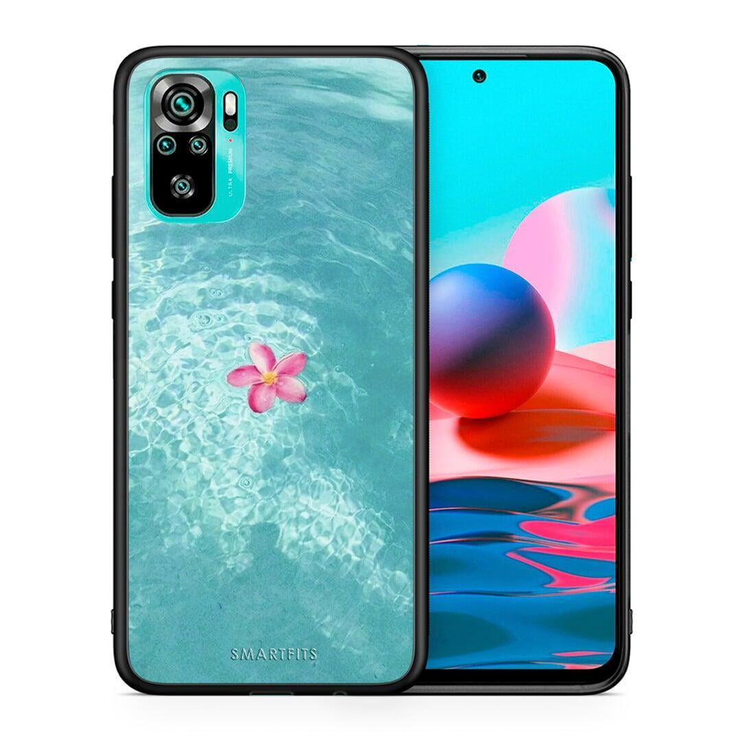 Θήκη Xiaomi Redmi Note 10 Water Flower από τη Smartfits με σχέδιο στο πίσω μέρος και μαύρο περίβλημα | Xiaomi Redmi Note 10 Water Flower case with colorful back and black bezels